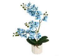 Orchidea Phalaenopsis artificiale per decorazione di interni in casa, ufficio o spazi per eventi, con petali dall'aspetto naturale e struttura in plastica robusta (C)