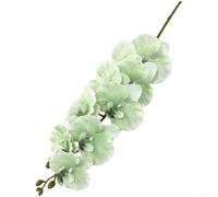 Orchidea Phalaenopsis in seta artificiale con 9 petali opachi dettagliati per torta nuziale, casa, camino, caminetto, esposizione (verde)