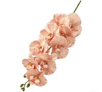 Orchidea Phalaenopsis in seta artificiale con 9 petali opachi dettagliati per torta nuziale, casa, camino, caminetto, esposizione (arancione)