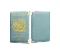 ORCHIDS Portafoglio passaporto britannico in pelle PU custodia per passaporto per uomini e donne, Azzurro, Taglia unica, Classico