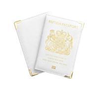 ORCHIDS Portafoglio passaporto britannico in pelle PU custodia per passaporto per uomini e donne, bianco, Taglia unica, Classico