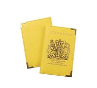 ORCHIDS Portafoglio passaporto britannico in pelle PU custodia per passaporto per uomini e donne, Giallo, Taglia unica, Classico