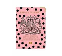 ORCHIDS Portafoglio passaporto britannico in pelle PU custodia per passaporto per uomini e donne, Pois (rosa bambino), Taglia unica, Classico