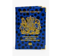 ORCHIDS Portafoglio passaporto britannico in pelle PU custodia per passaporto per uomini e donne, Pois (blu), Taglia unica, Classico
