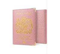 ORCHIDS Portafoglio passaporto britannico in pelle PU custodia per passaporto per uomini e donne, Rosa confetto, Taglia unica, Classico