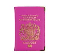 ORCHIDS Portafoglio passaporto britannico in pelle PU custodia per passaporto per uomini e donne, Rosa acceso, Taglia unica, Classico
