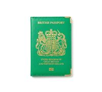 ORCHIDS Portafoglio passaporto britannico in pelle PU custodia per passaporto per uomini e donne, Verde, Taglia unica, Classico