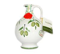 Orci in Ceramica artigianale decorata a mano con olio Extra Vergine di Oliva Galantino 500ml (Rita)