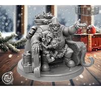 Orco Babbo Natale Su Trono Miniatura Xmas Figura TTRPG Come D&D 5E Pathfinder