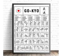 ORCOW Poster d'Arte, Tradizionale Go-Kyo del Kodokan Poster, Tecniche di Judo Dipinto su Tela Stampa Immagine Artistica della Parete, per Judo Dojo Decor-40X60Cm Senza Cornice