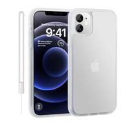 ORDA Custodia opaca per iPhone 12 / iPhone 12 Pro con cordino, antiurto protezione dalle cadute di grado militare, cover posteriore traslucida satinata per iPhone 12/12 Pro, trasparente