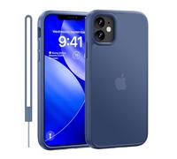 ORDA Custodia opaca per iPhone 12 / iPhone 12 Pro con cordino, antiurto protezione dalle cadute di grado militare, cover posteriore traslucida satinata per iPhone 12/12 Pro, blu