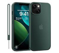 ORDA Custodia opaca per iPhone 15 con cordino, antiurto protezione contro le cadute, cover posteriore traslucida satinata per iPhone 15, verde