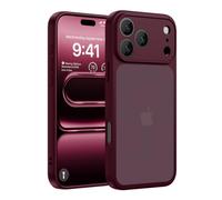 ORDA Custodia per 8 Pro, colore rosso ciliegia, protezione completa della fotocamera, non ingiallisce, di grado militare, antiurto, sottile, traslucida, opaca
