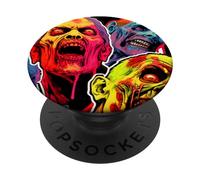 Orda di zombie: multipli non morti in massa. disegno horror PopSockets PopGrip Adesivo