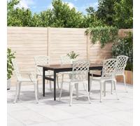 Ordellia 6 sedie da giardino in alluminio pressofuso bianco, 61 x 60 x 93 cm, resistenti alle intemperie, per terrazza e balcone, portata 110 kg