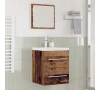Ordellia Armadio per Lavabo da Bagno in Legno Vecchio 41x38,5x48 cm con Cassetto Mobiletto Pensile Colonna Sospesa Organizzatore Salvaspazio per Toilette Lavanderia