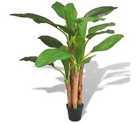 Ordellia Banana artificiale con vaso, 175 cm, verde, pianta artificiale con 18 foglie fedeli ai dettagli, tronco in vero legno, pianta decorativa per soggiorno, ufficio, davanzale e balcone