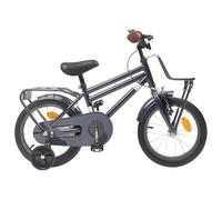 Ordellia Bicicletta per bambini da 14 pollici, grigio scuro, in acciaio, con parafango, campanello, cavalletto e catarifrangenti, da 3 a 5 anni, da 95 a 110 cm, ciclismo sicuro nella vita di tutti i