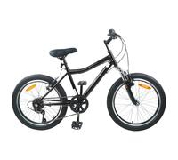 Ordellia Bicicletta per bambini da 20 pollici, 6 marce, nera, in acciaio, con manubrio e sella regolabili, freno a trazione lineare, da 6 a 11 anni, per tutti i giorni, tempo libero, viaggi all'aperto
