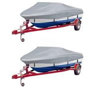 Ordellia Bootspersenning - Telone per barca, 2 pezzi, grigio, in 100% poliestere, copertura per barca, copertura completa, impermeabile, antistrappo, protezione UV, per stoccaggio marina, porto