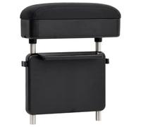 Ordellia Bracciolo universale per auto, nero, in ABS, da 23 x 8 x 30 a 38 cm, bracciolo centrale regolabile con coperchio in similpelle, vano portaoggetti per interni, facile montaggio, per sedile