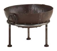 Ordellia Braciere rustico in ferro Ø 40 cm, marrone, 40 x 30 cm, con anelli di supporto per terrazza, giardino e casa, calore e decorazione, serate accoglienti all'aperto