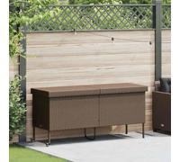 Ordellia Cassapanca da giardino con ruote, marrone, 160 x 55 x 75 cm, in polyrattan, contenitore da giardino con vano portaoggetti, coperchio, maniglia e ruote, resistente alle intemperie, per
