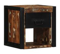 Ordellia Comodino in Legno Massello Riciclato 40x35x40cm Set di 2 Multiuso per Camera da Letto Soggiorno Ufficio Appoggio e Organizzazione Spazi