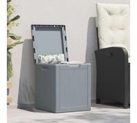 Ordellia Contenitore da giardino da 90 litri, grigio in PP effetto legno, resistente alle intemperie e ai raggi UV, per terrazza, balcone, piscina e giardino, con coperchio, maniglia e spazio per