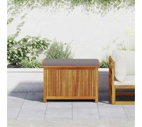 Ordellia Contenitore per cuscini da esterno in legno di acacia massiccio, 90 x 50 x 60,5 cm, con sacchetto interno impermeabile, vano portaoggetti, coperchio e cuscino per giardino, terrazza, balcone