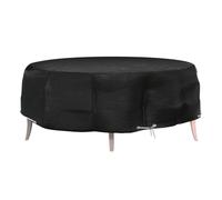 Ordellia Copertura per isola lounge in PE con 8 occhielli, Ø 188 x 50 cm, rotonda, impermeabile e resistente ai raggi UV, copertura per mobili da giardino, terrazza, balcone, esterno, inverno, nero