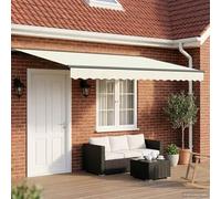 Ordellia Cornice per Tenda Manuale con LED Crema e Antracite Dimensione 4,5 × 3 m Telaio in Alluminio Resistente alla Corrosione per Giardini e Terrazze Spazio Esterno Comfort e Illuminazione