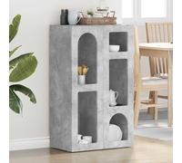 Ordellia Credenza ELST Grigio Cemento 59x35x100,5 cm Legno Ingegnerizzato Mobile Buffet Con 5 Ripiani Spaziosi per Soggiorno Cucina Salotto e Ingresso