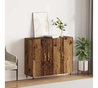 Ordellia Credenza in legno vecchio 90x34x80 cm con ante a cerniera, mobile buffet in legno ingegnerizzato con ripiani, maniglie dorate e gambe affusolate stile anni 50 per soggiorno cucina e ingresso