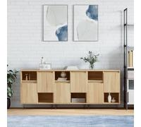 Ordellia Credenza Rovere Sonoma 3 Pezzi Mobile Vetrina Buffet Componibile con Ripiano e Portaoggetti per Soggiorno Cucina Salotto Ingresso