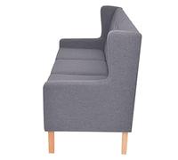Ordellia Divano a 3 Posti in Tessuto Grigio Materiale Morbido e Resistente Design Semplice per Soggiorno Relax Uso Casalingo e Ufficio