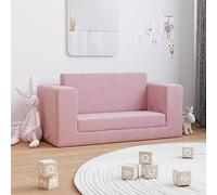 Ordellia Divano letto per bambini a 2 posti, in morbido peluche, 2 in 1 e mini divano letto con rivestimento sfoderabile, schiuma spessa e presa sicura per leggere, giocare e fare un pisolino