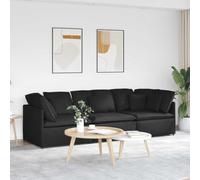 Ordellia Divano modulare con cuscini in tessuto nero robusto e resistente, configurabile per soggiorno o salotto, design elegante, comfort elevato e spazio flessibile per relax e socializzazione