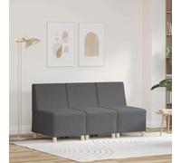 Ordellia Divano modulare senza braccioli in tessuto corduroy grigio scuro con struttura in compensato gambe nere in plastica supporto metallico ideale per soggiorno relax moderni e spazi salvaspazio