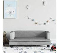 Ordellia Divano per bambini in velluto grigio chiaro, 80 x 45 x 30 cm, imbottito con schiuma, per cameretta dei bambini da 3 a 6 anni, con 50 kg