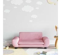 Ordellia Divano per bambini rosa, 70 x 45 x 33 cm, velluto, imbottitura in schiuma, legno di pino massiccio, panca per la cameretta dei bambini, portata 50 kg, per bambini da 3 a 6 anni, comodo angolo