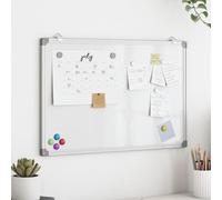 Ordellia Lavagna magnetica 80 x 60 cm, in alluminio, con superficie liscia scrivibile, 2 ganci mobili, pannello posteriore in metallo, tappi protettivi per ufficio, presentazioni, scuola, conferenze