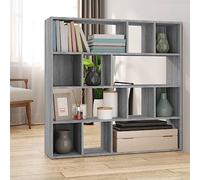 Ordellia Libreria divisoria grigio Sonoma, 105 x 24 x 102 cm, con supporto da parete per libri, DVD, riviste, protezione da sguardi indiscreti in ufficio e camera da letto