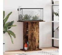 Ordellia Mobiletto per acquario in rovere affumicato, supporto per acquario in legno con scomparti aperti, 60,5 x 36 x 72,5 cm, contenitore per mangime per pesci e accessori, stabile, per soggiorno e