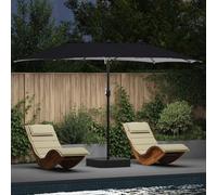 Ordellia Ombrellone da giardino sabbia e antracite, protezione UV, resistente alle intemperie, con manovella, pieghevole, inclinabile, ideale per balcone, terrazza, giardino, ombra all'aperto