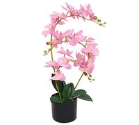 Ordellia Orchidea artificiale con vaso, 65 cm, rosa, pianta artificiale come pianta decorativa per soggiorno, ufficio e davanzale, pianta da interni non necessita di manutenzione, con 21 fiori e