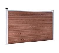 Ordellia Pannello di Recinzione in WPC Marrone 526x106 cm con Sistema Modulabile in Composito Legno-Plastica per Giardino e Cortile Esterno con Pali in Alluminio