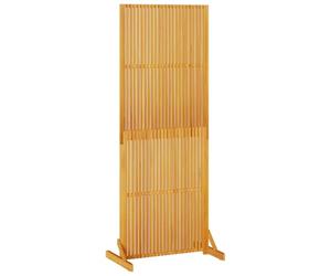 Ordellia Paravento marrone in legno di acacia massiccio oliato, 79,5 x 50 x 200 cm, pieghevole e autoportante, paravento come divisorio per soggiorno, terrazza, ufficio e molto altro ancora