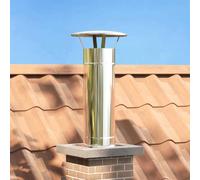 Ordellia Prolunga per camino in acciaio inox, 35 x 35 x 82 cm, con parapioggia per esterni, adatta per camino, stufa a legna, braciere, accessori per camino e forno, per terrazza e giardino